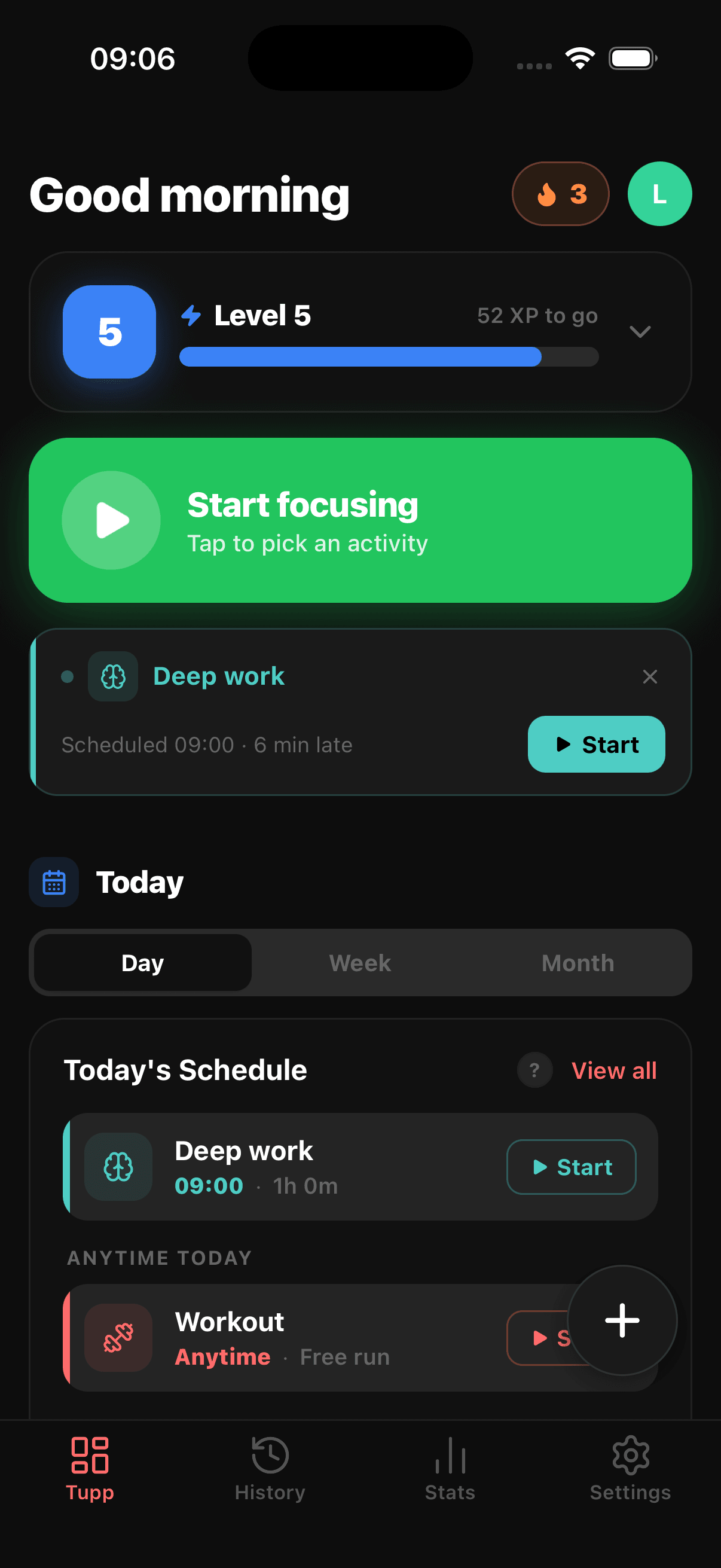 Tupp dashboard