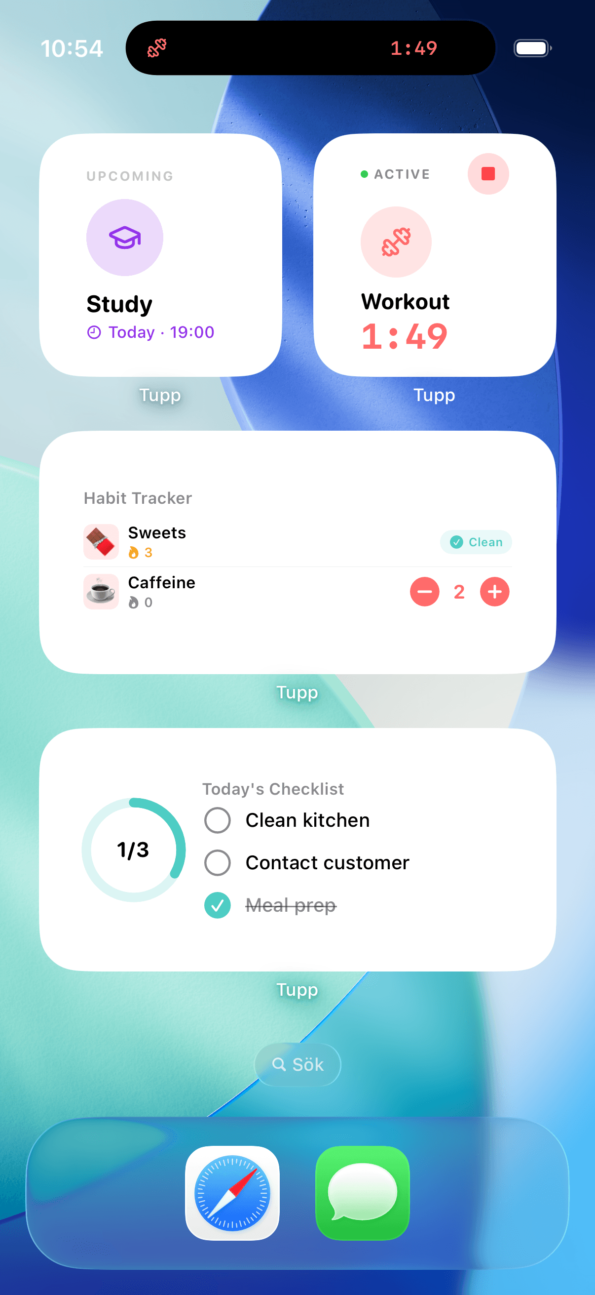 Tupp widgets